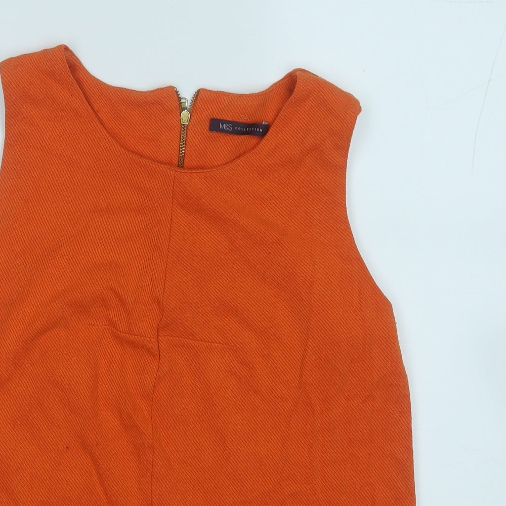 Marks and Spencer Womens Orange Round Neck  Polyester Pullover Jumper Size 12