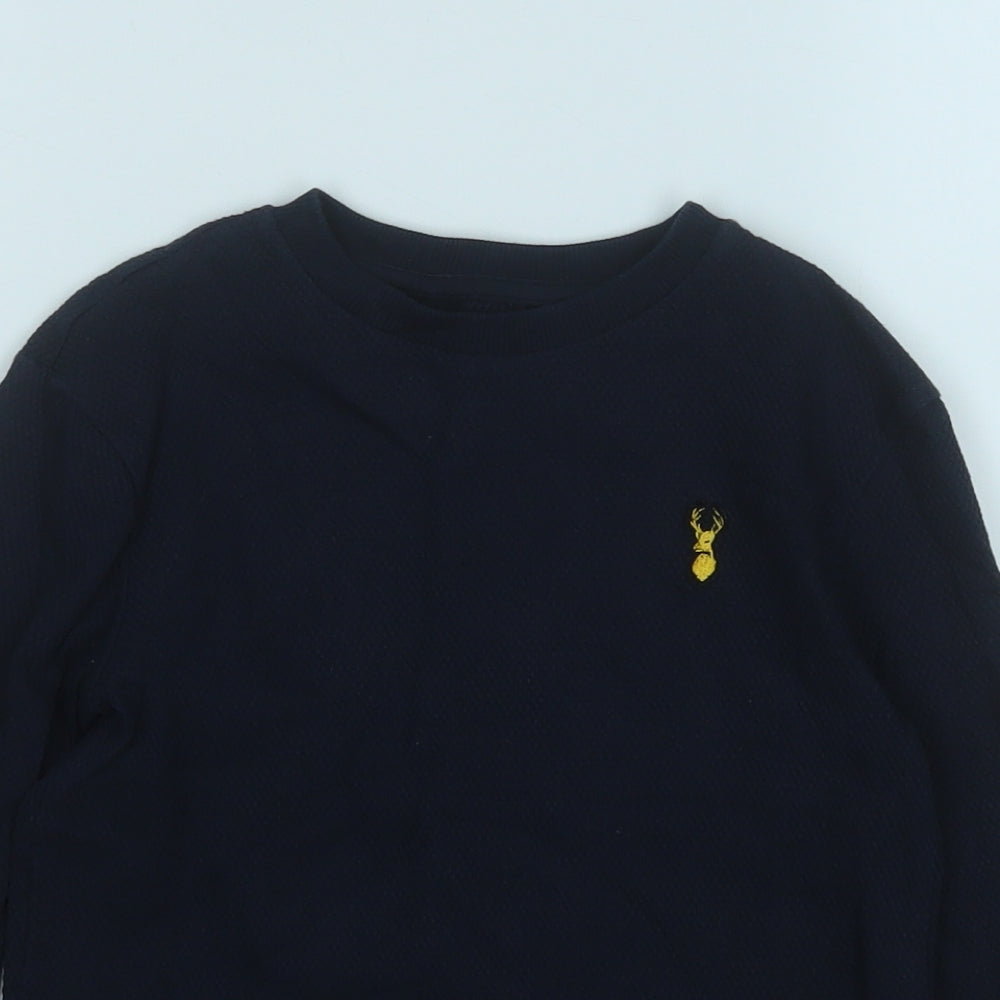 NEXT Boys Blue Round Neck  Cotton Pullover Jumper Size 4 Years