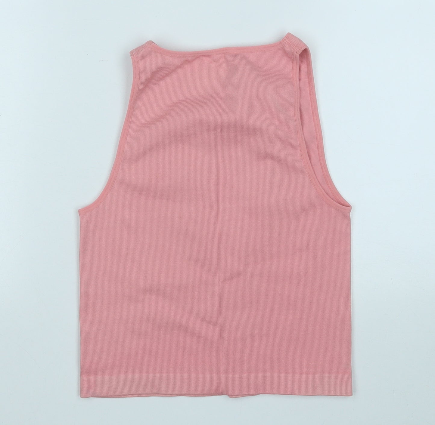 Primark Womens Pink  Nylon Basic Tank Size 12 Round Neck