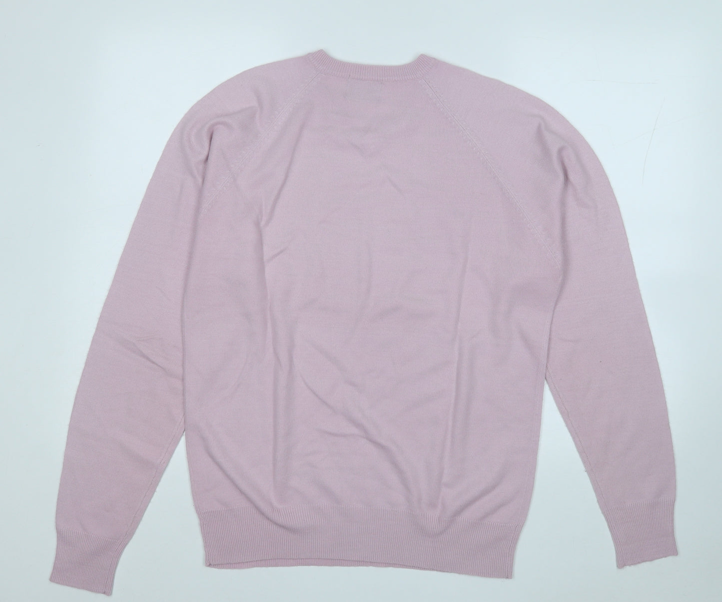 Judas Mens Purple Round Neck  Acrylic Pullover Jumper Size S
