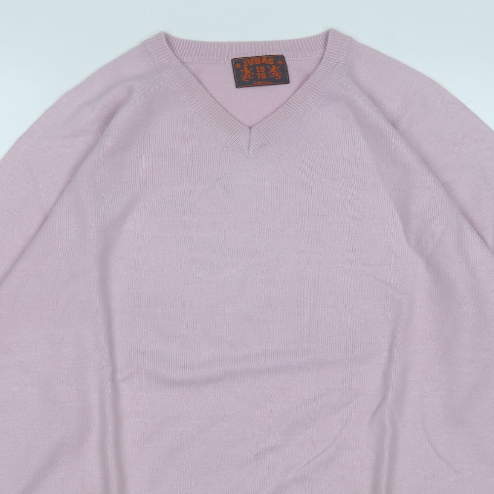 Judas Mens Purple Round Neck  Acrylic Pullover Jumper Size S