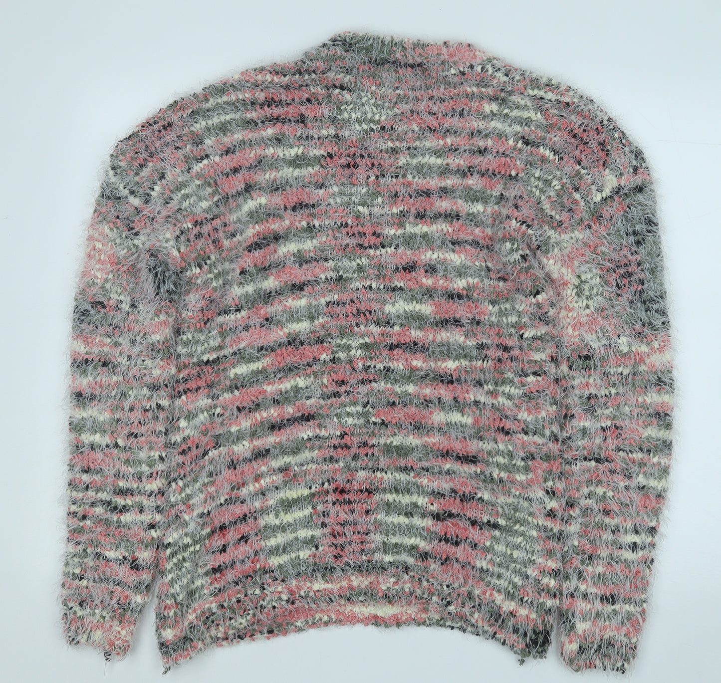 Silver Swan Womens Multicoloured Round Neck Geometric Rayon Pullover Jumper Size L