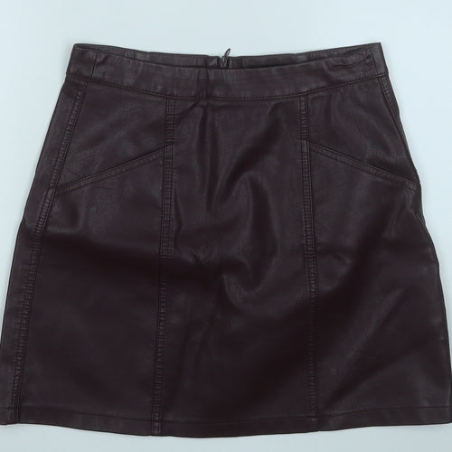 New Look Womens Purple  Polyurethane A-Line Skirt Size 8
