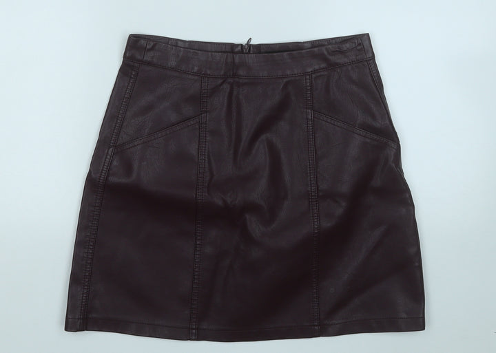 New Look Womens Purple Polyurethane A-Line Skirt Size 8