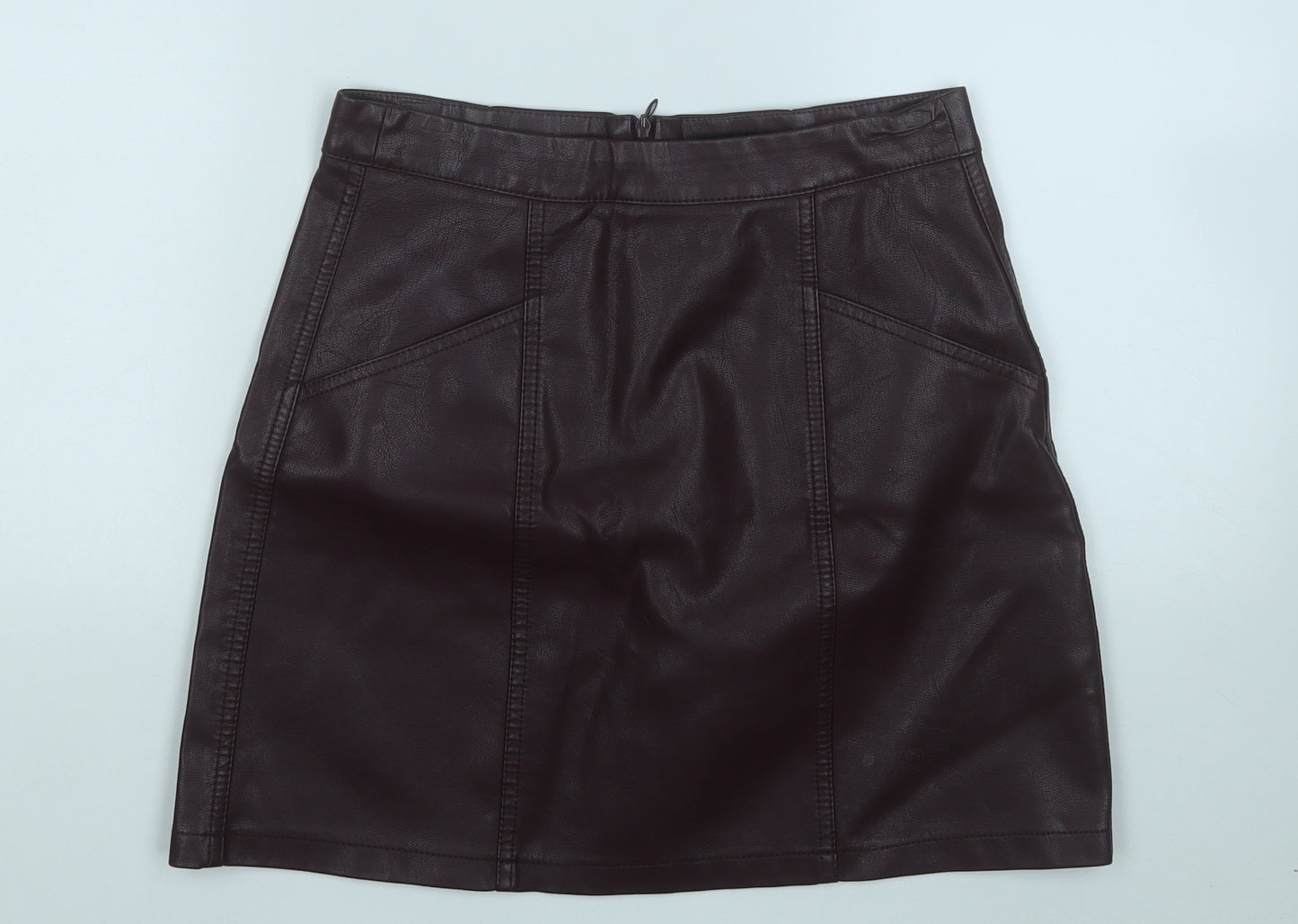 New Look Womens Purple  Polyurethane A-Line Skirt Size 8