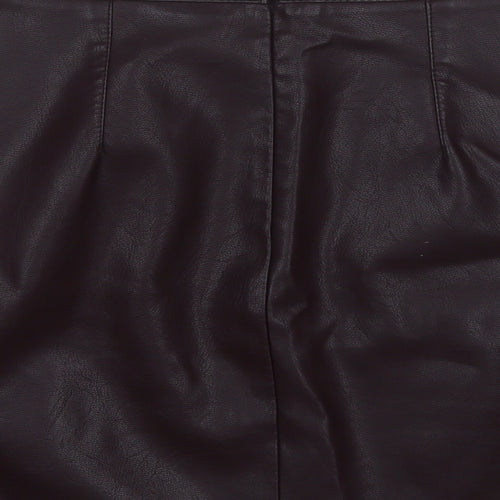 New Look Womens Purple  Polyurethane A-Line Skirt Size 8