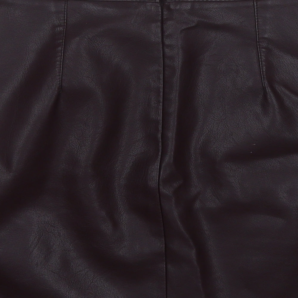 New Look Womens Purple  Polyurethane A-Line Skirt Size 8