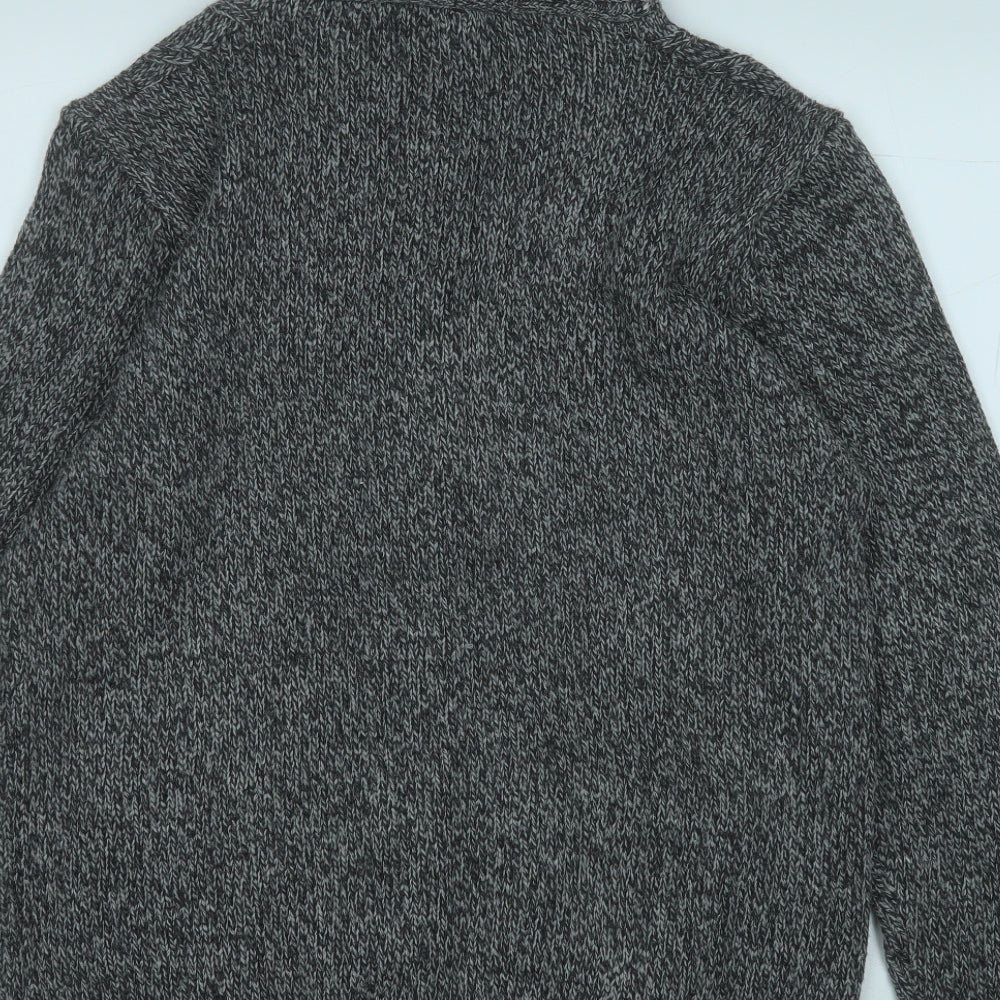 Cedar Wood State Mens Grey V-Neck  Acrylic Cardigan Jumper Size L