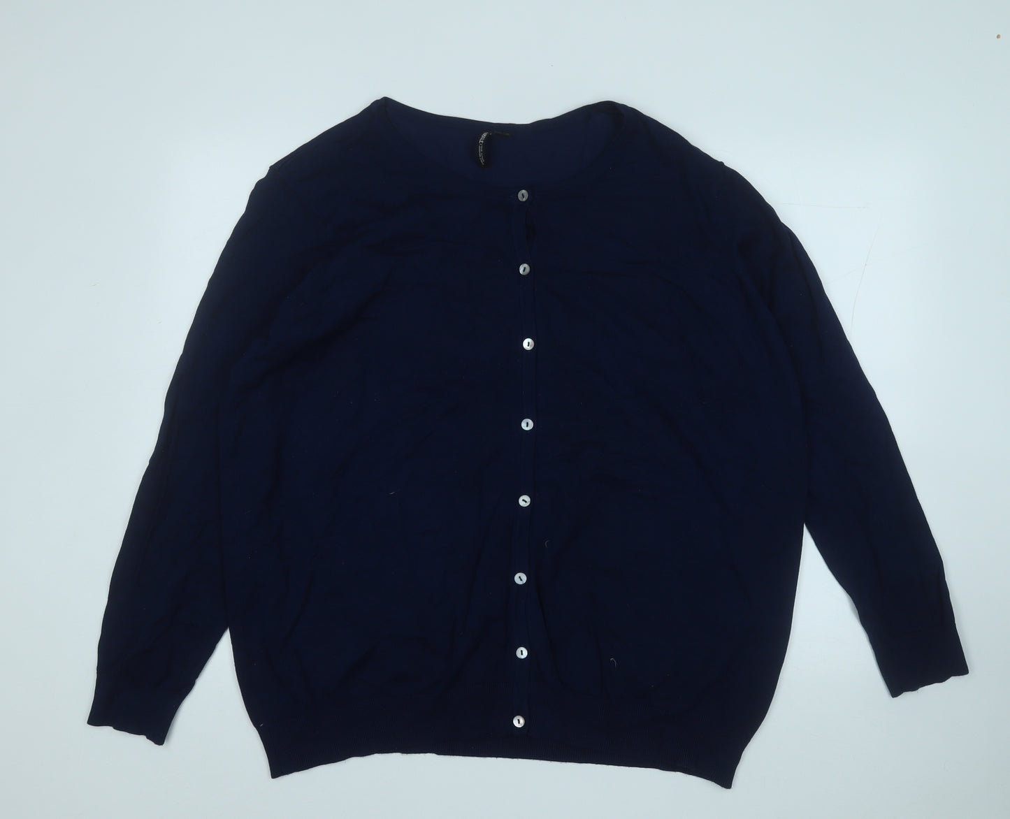 Capsule Womens Blue Round Neck  Viscose Cardigan Jumper Size 24