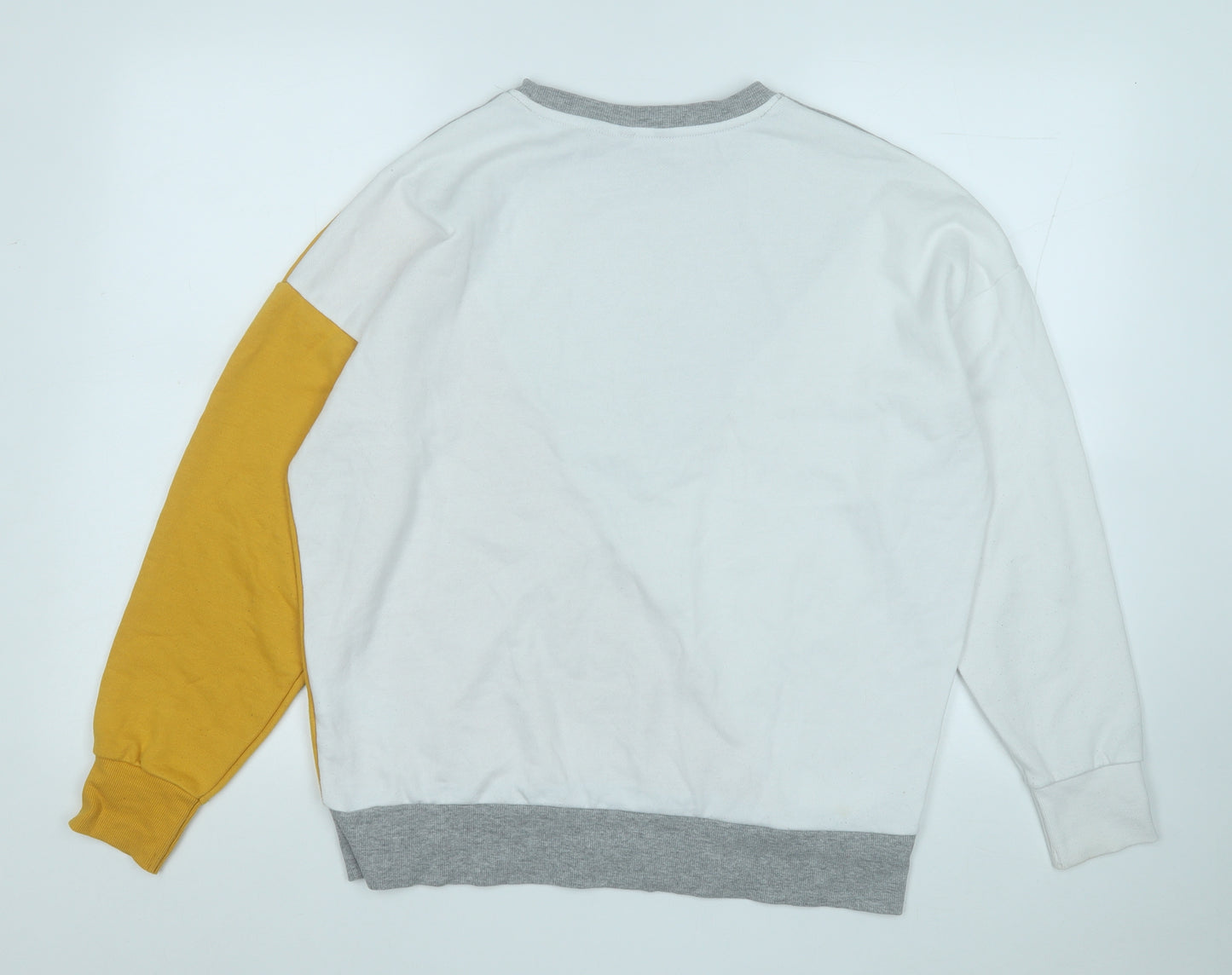 New Look Womens Yellow Colourblock Polyester Pullover Sweatshirt Size 10