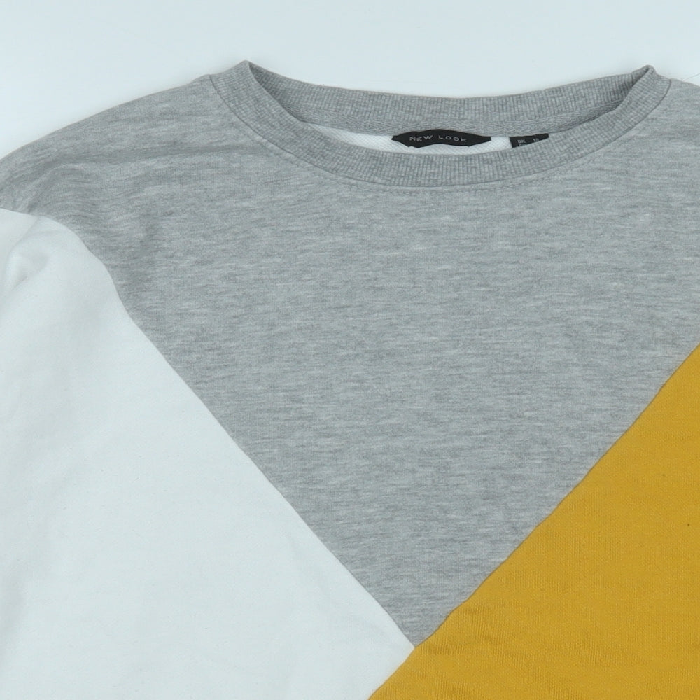 New Look Womens Yellow Colourblock Polyester Pullover Sweatshirt Size 10