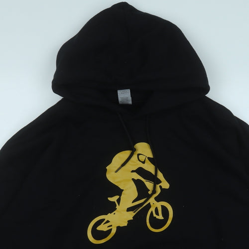 Gildan Womens Black  Polyester Pullover Hoodie Size L