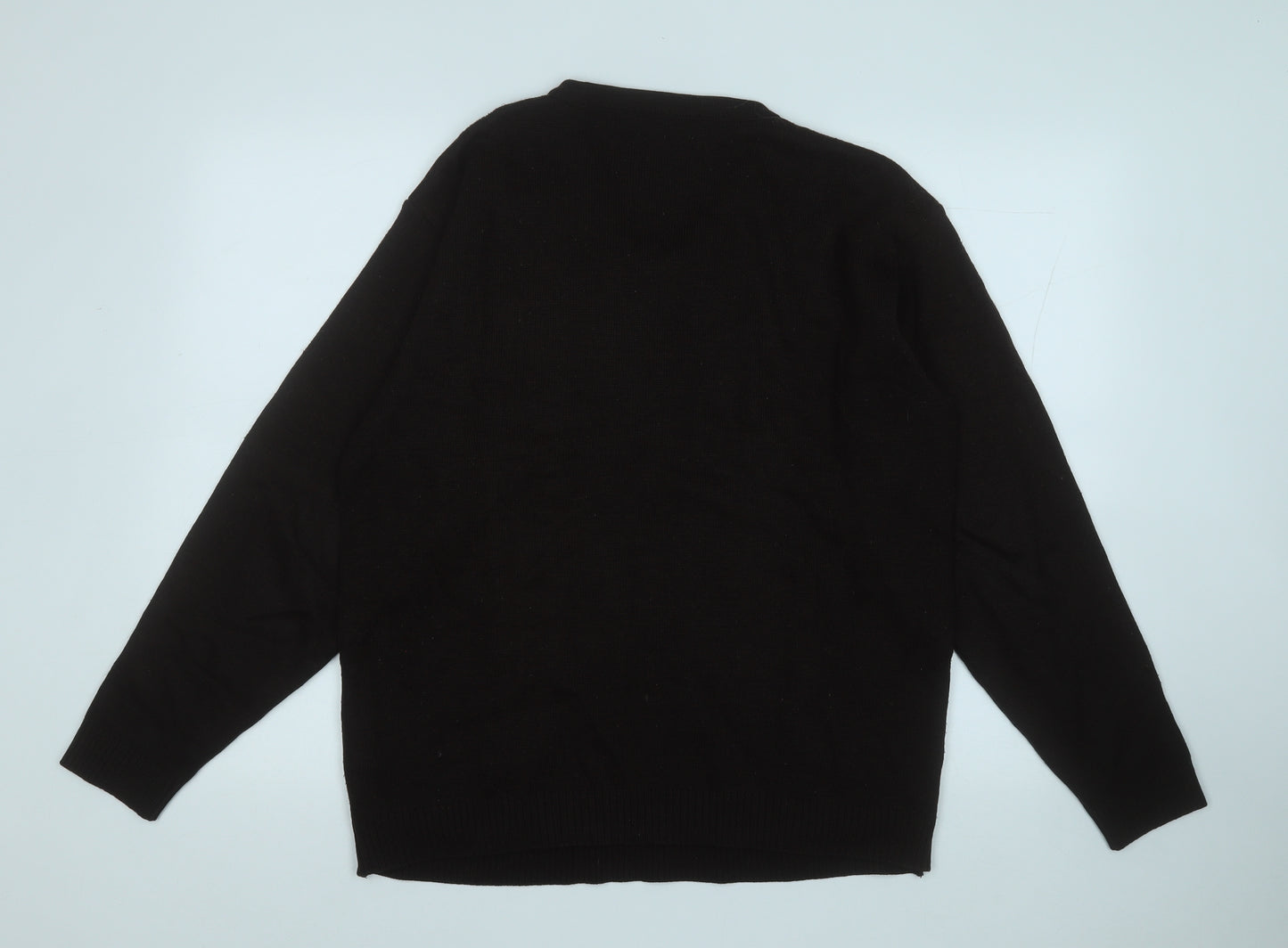 Grenwoods Mens Brown V-Neck  Acrylic Pullover Jumper Size M