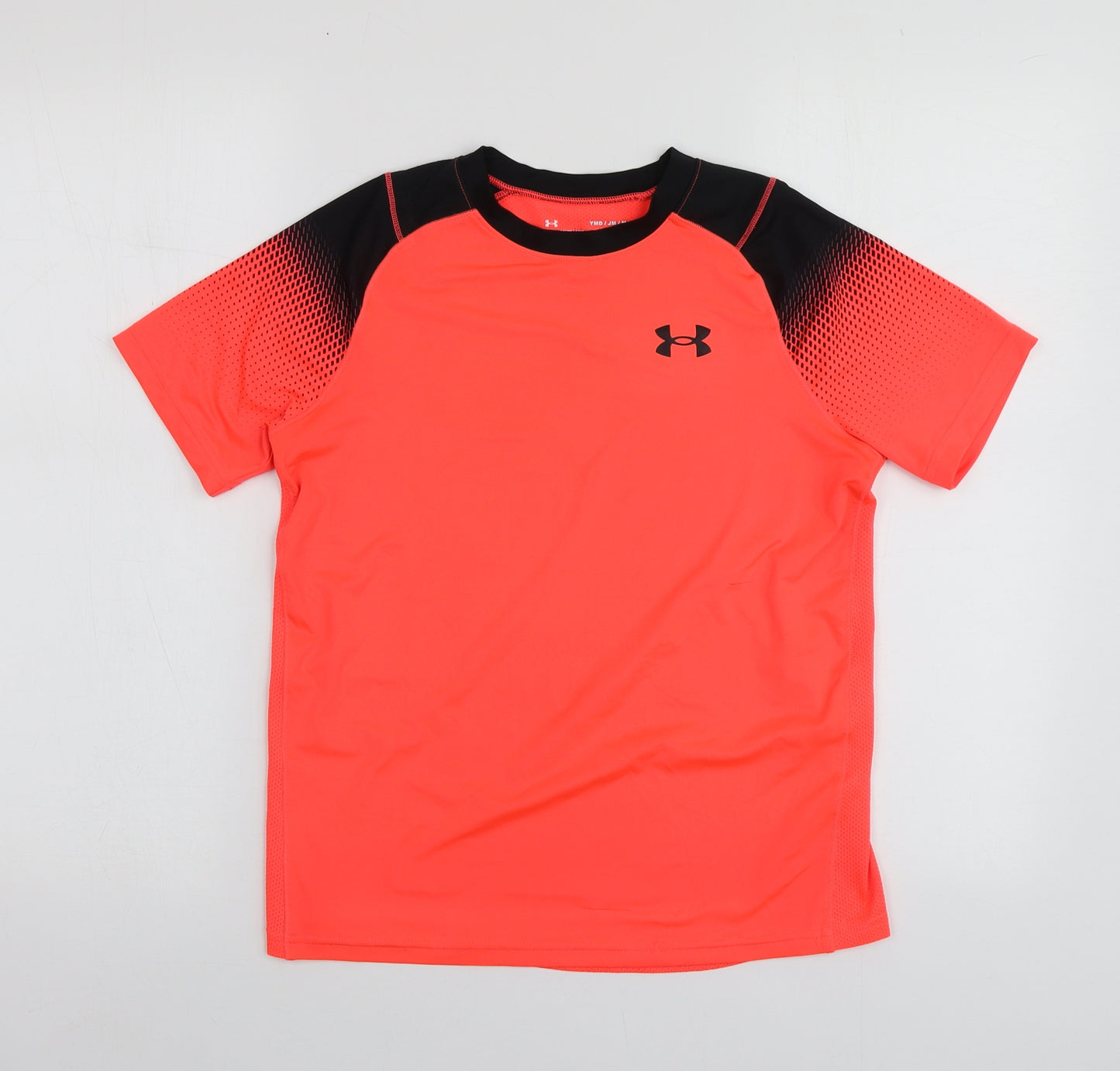 Under armour Boys Orange  Polyester Basic T-Shirt Size 9-10 Years Round Neck