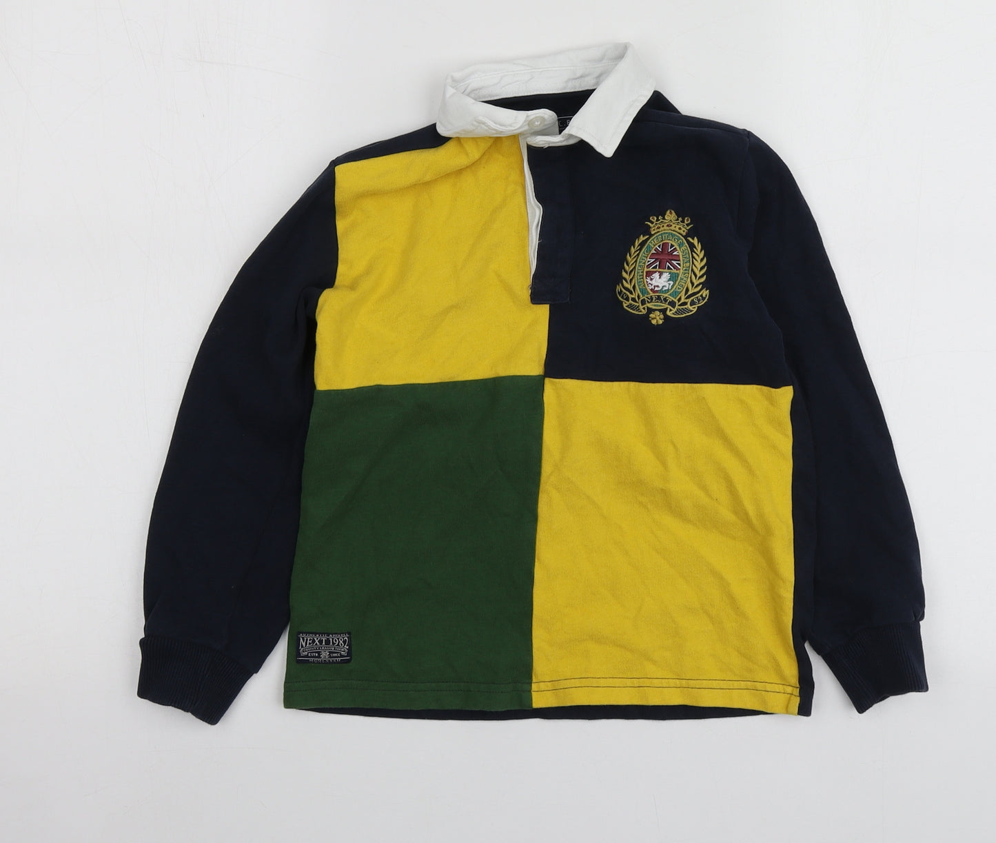 NEXT Boys Multicoloured Geometric Cotton Basic Polo Size 7 Years Collared