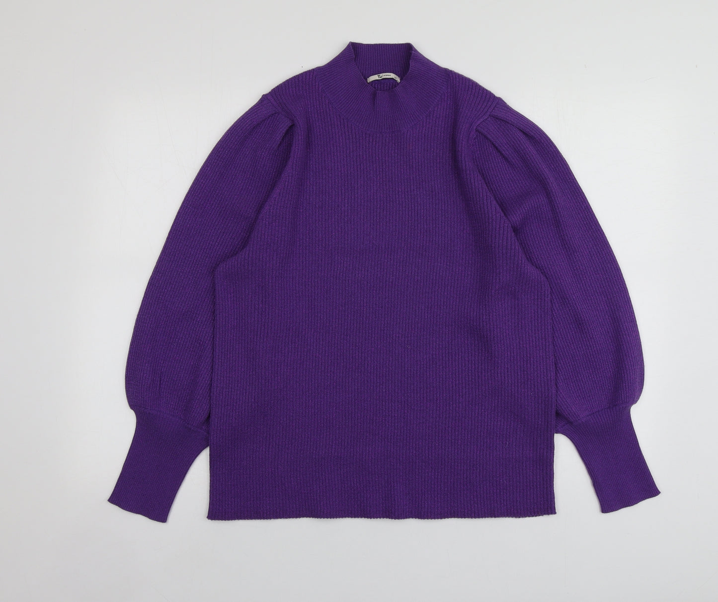 TU Womens Purple High Neck  Polyester Pullover Jumper Size 20
