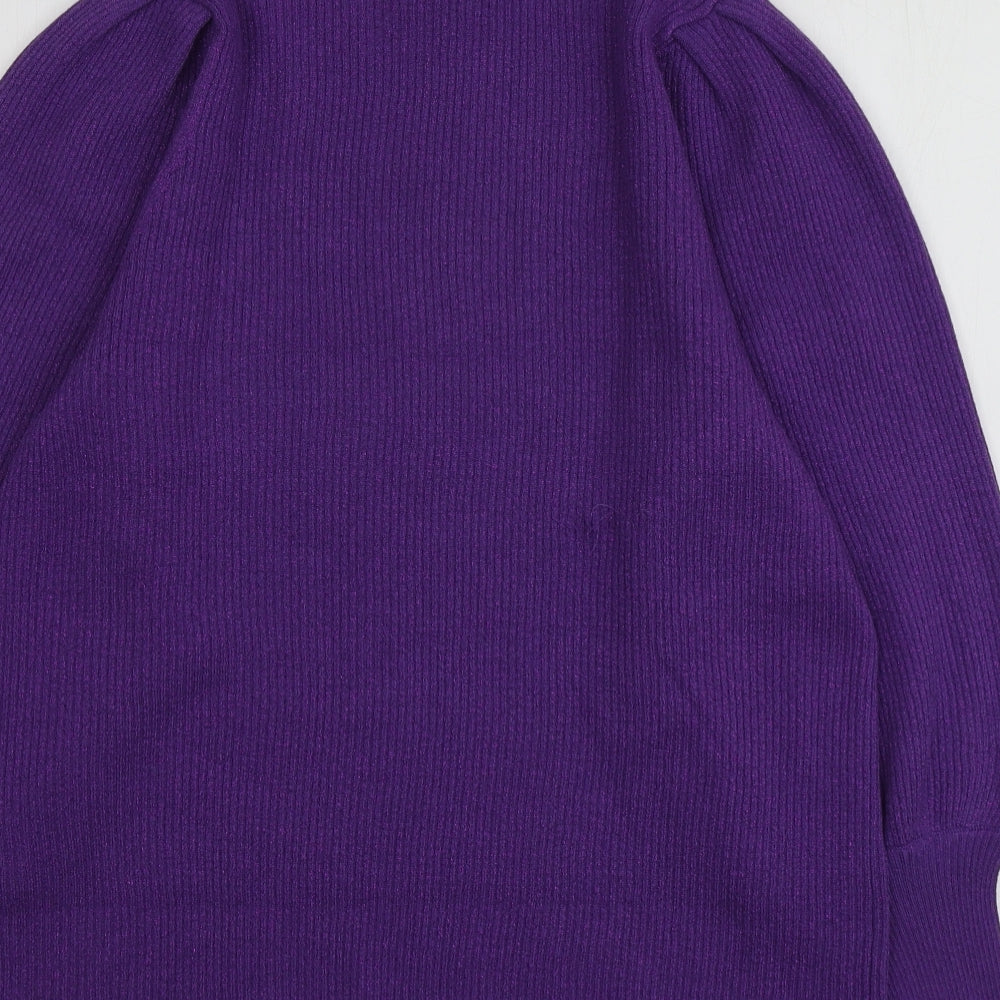 TU Womens Purple High Neck  Polyester Pullover Jumper Size 20