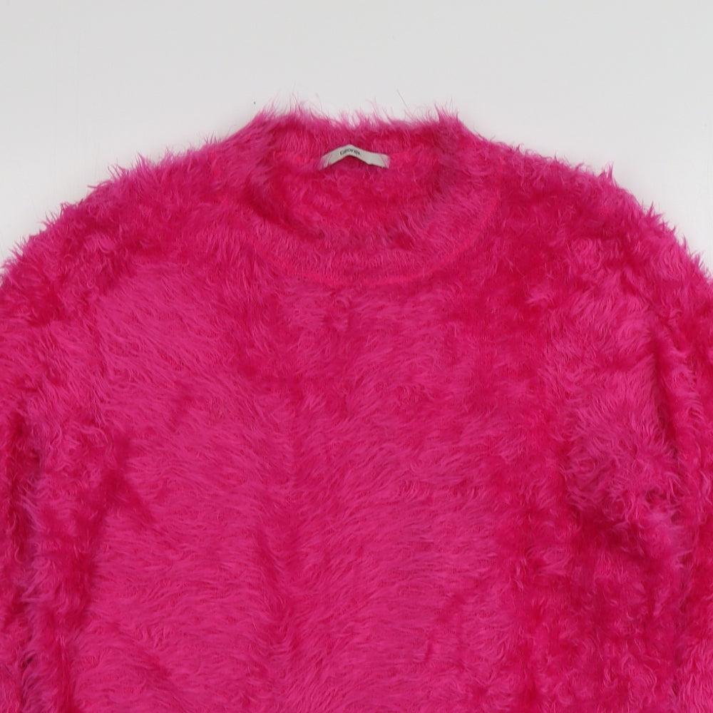 George Womens Pink Round Neck  Polyamide Pullover Jumper Size 16