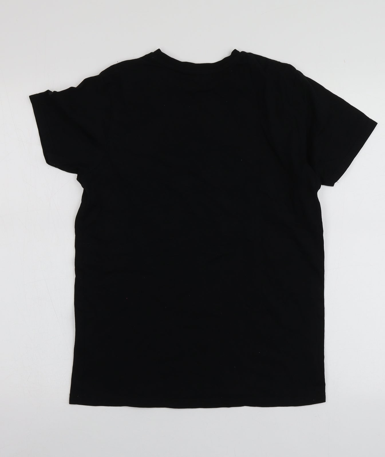 George Girls Black Geometric Cotton Basic T-Shirt Size 13-14 Years Round Neck