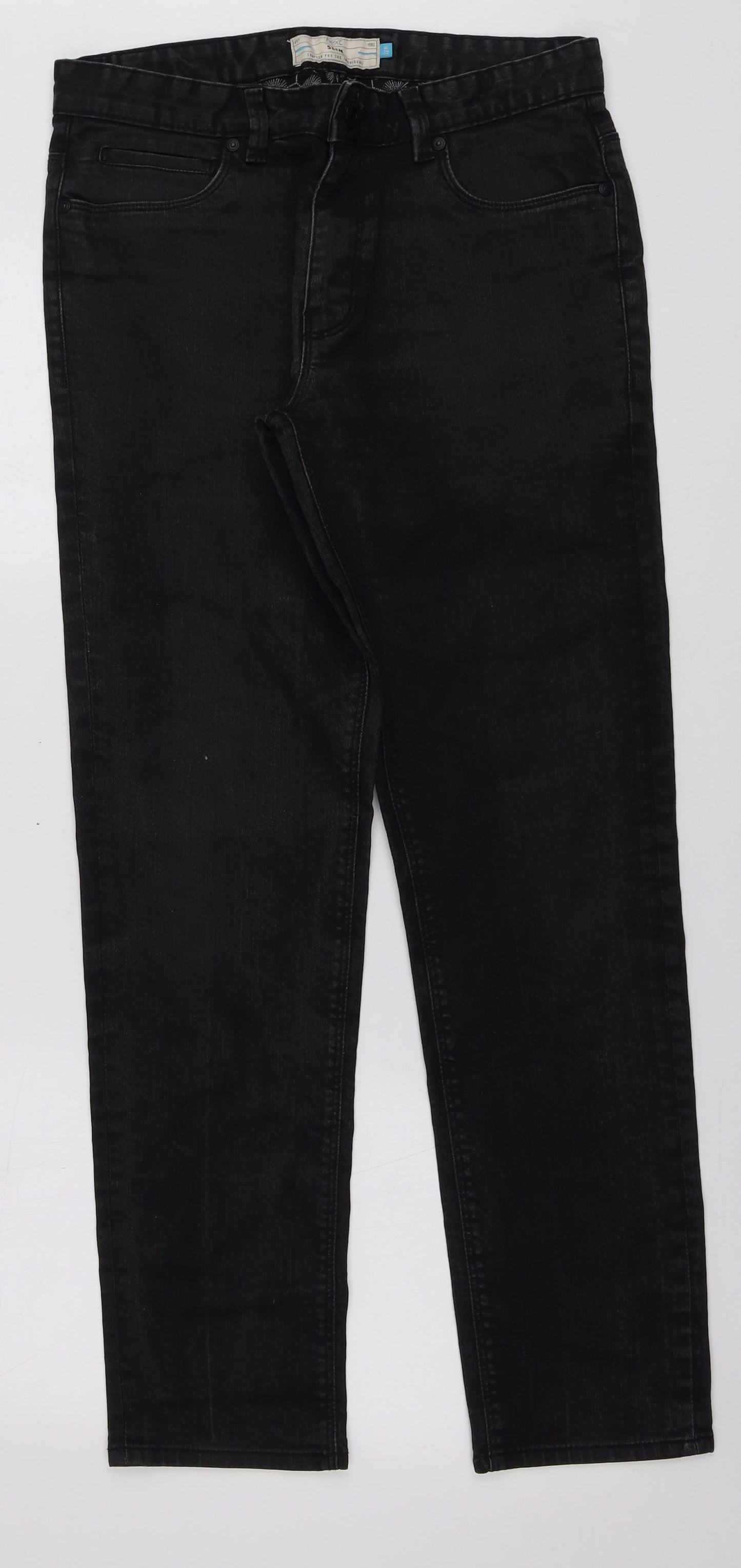 NEXT Womens Grey  Cotton Straight Jeans Size 32 L30 in Regular