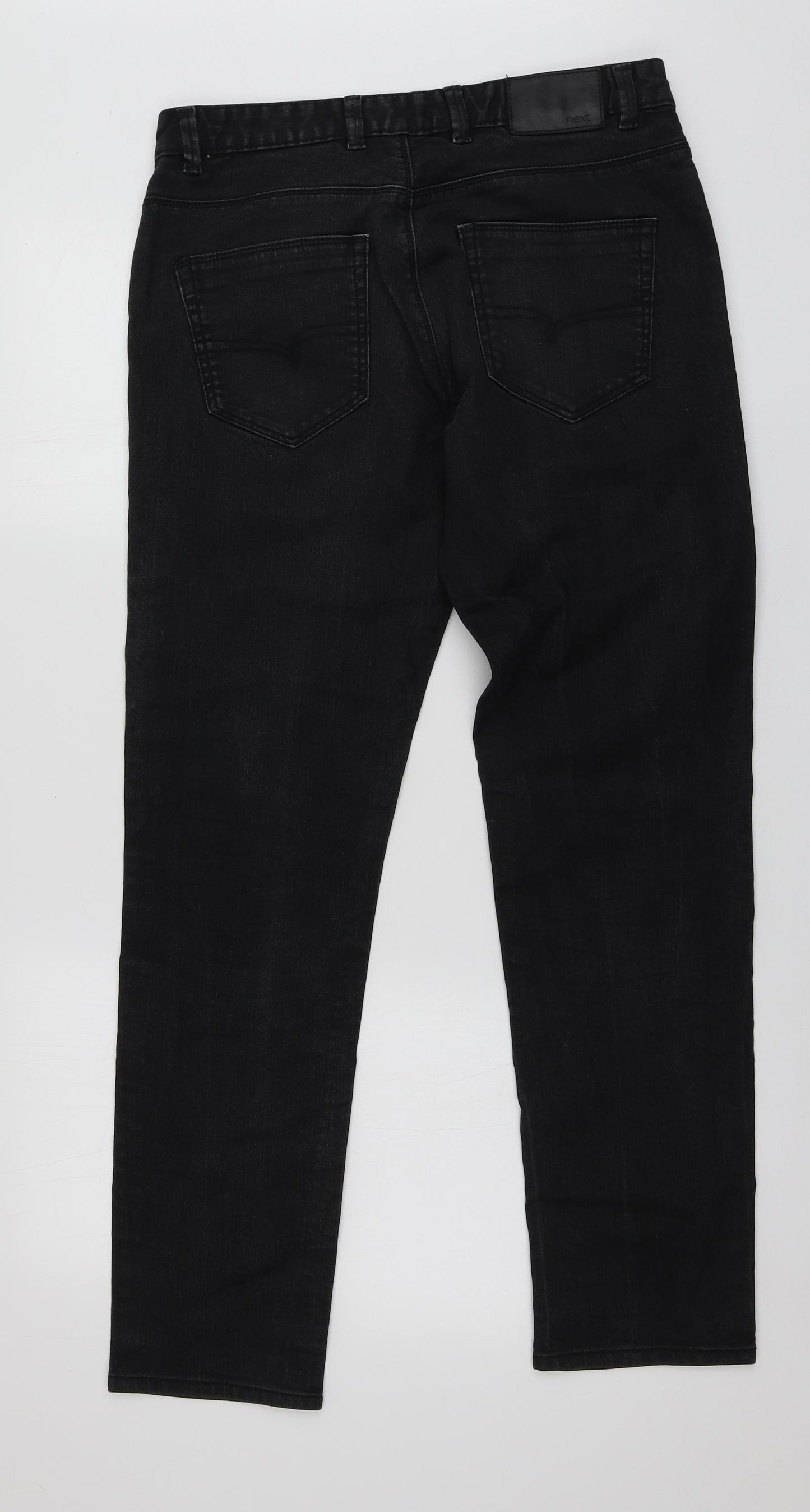 NEXT Womens Grey  Cotton Straight Jeans Size 32 L30 in Regular