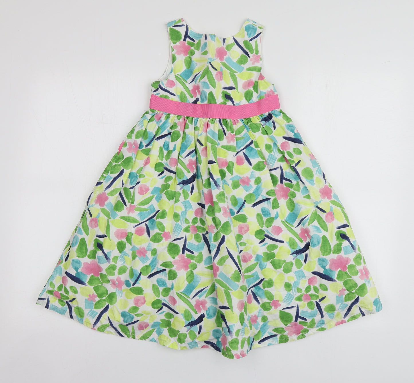 Gymboree Girls Multicoloured Geometric Cotton Skater Dress  Size 6 Years  Round Neck