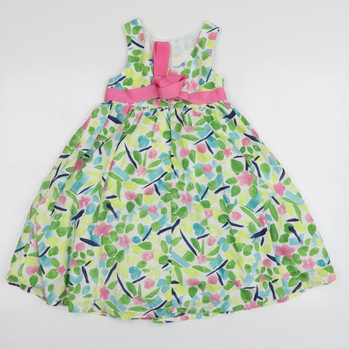 Gymboree Girls Multicoloured Geometric Cotton Skater Dress  Size 6 Years  Round Neck