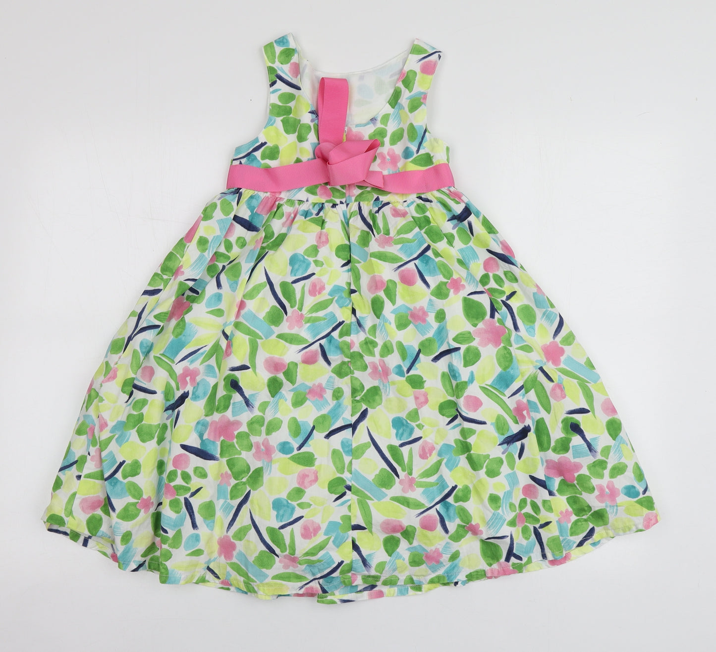 Gymboree Girls Multicoloured Geometric Cotton Skater Dress  Size 6 Years  Round Neck