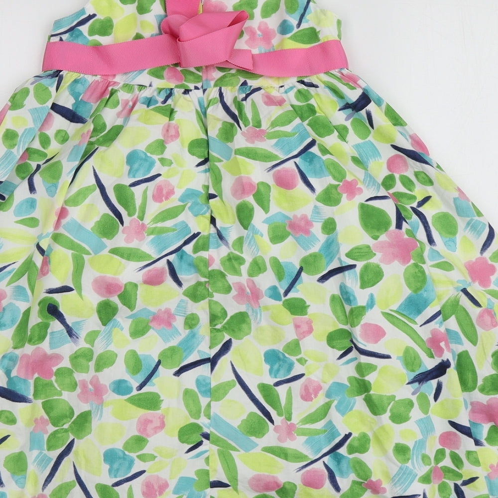 Gymboree Girls Multicoloured Geometric Cotton Skater Dress  Size 6 Years  Round Neck