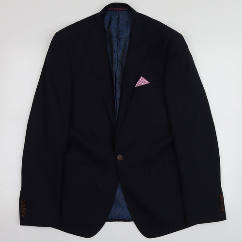 Herbie Frogg Mens Blue  Polyester Jacket Suit Jacket Size 40