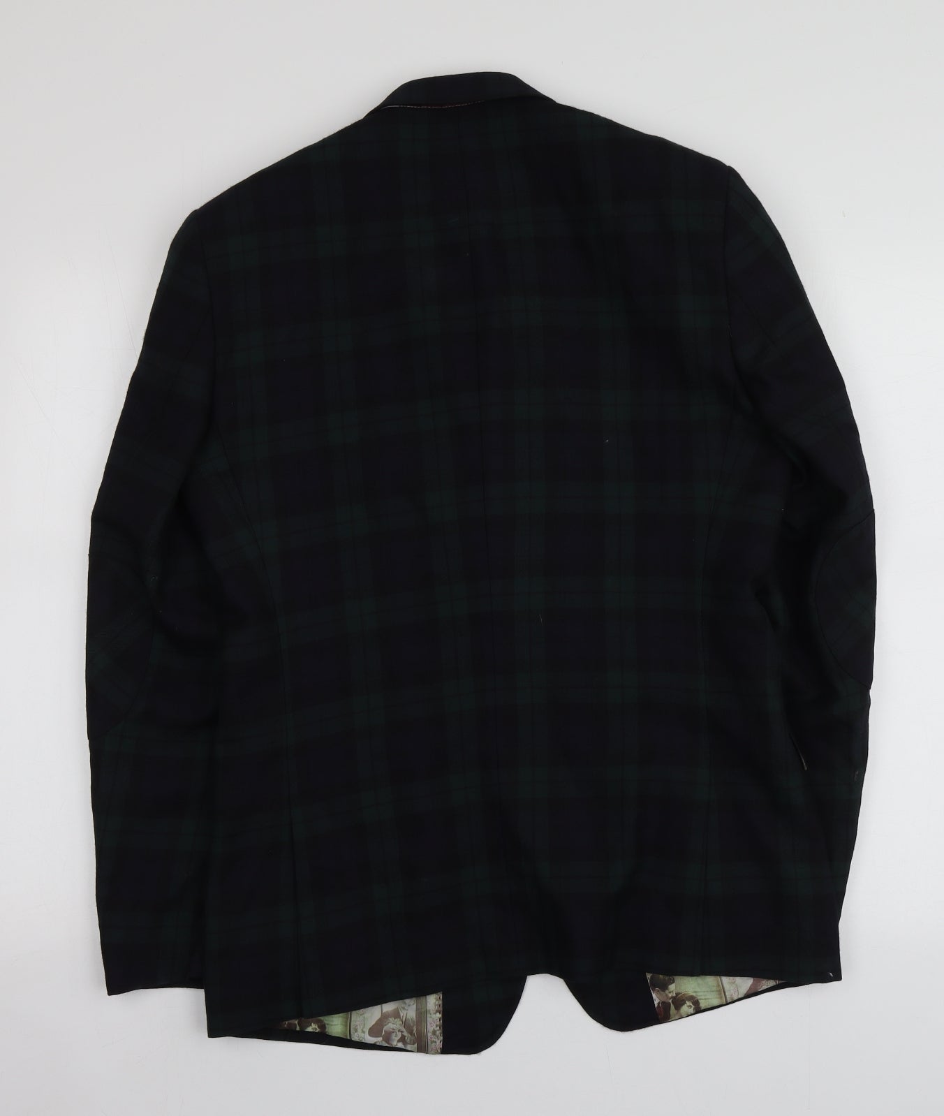 Herbie Frogg Mens Blue Plaid Wool Jacket Suit Jacket Size 40
