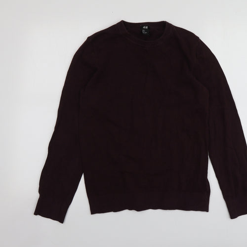 H&M Womens Purple Round Neck  Cotton Pullover Jumper Size S