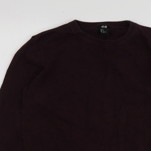 H&M Womens Purple Round Neck  Cotton Pullover Jumper Size S