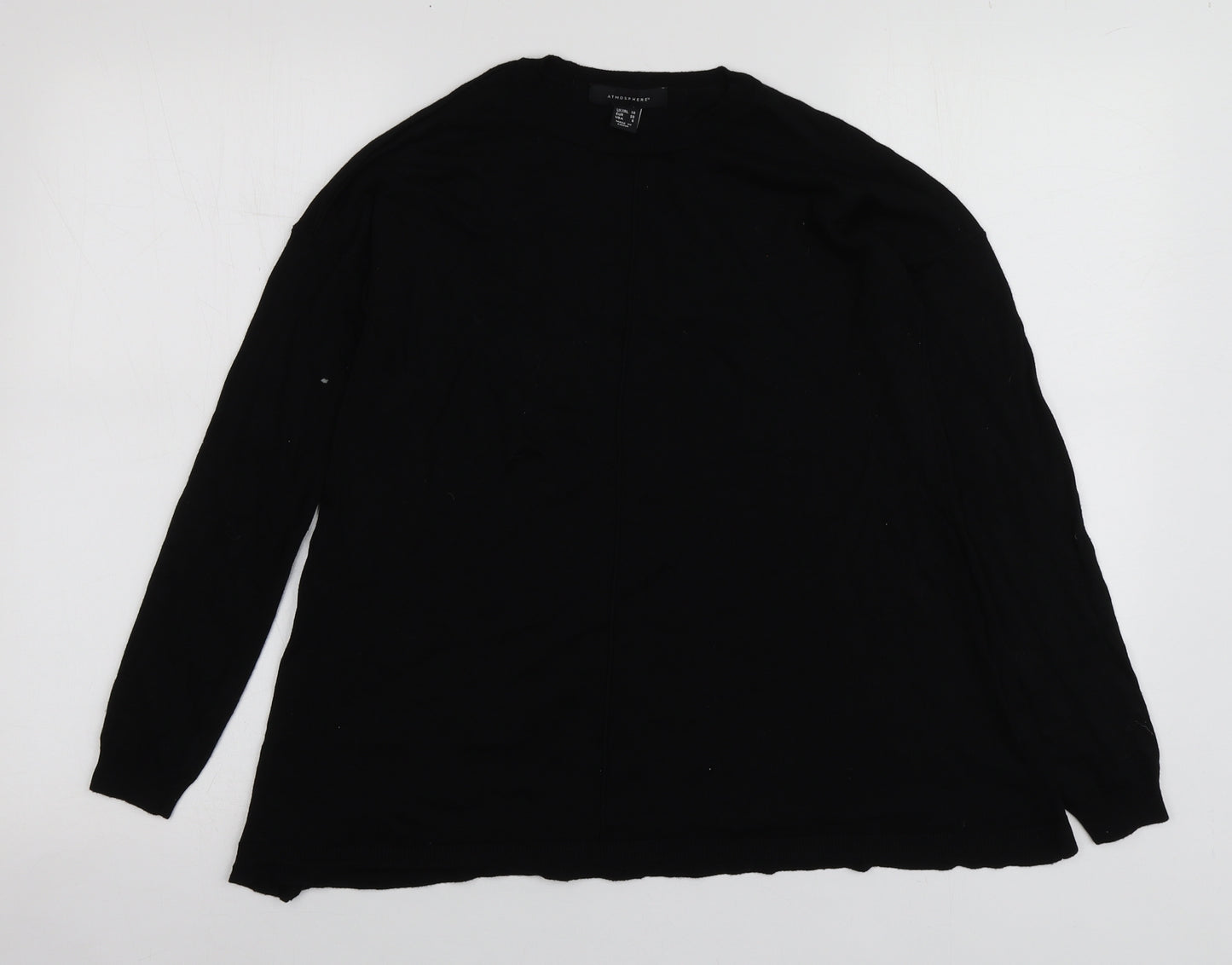 Atmosphere Womens Black Round Neck  Viscose Pullover Jumper Size 10