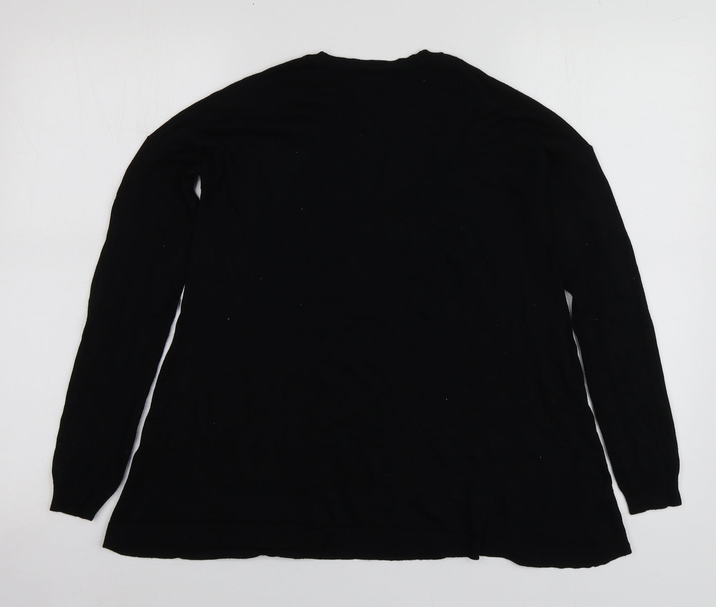 Atmosphere Womens Black Round Neck  Viscose Pullover Jumper Size 10