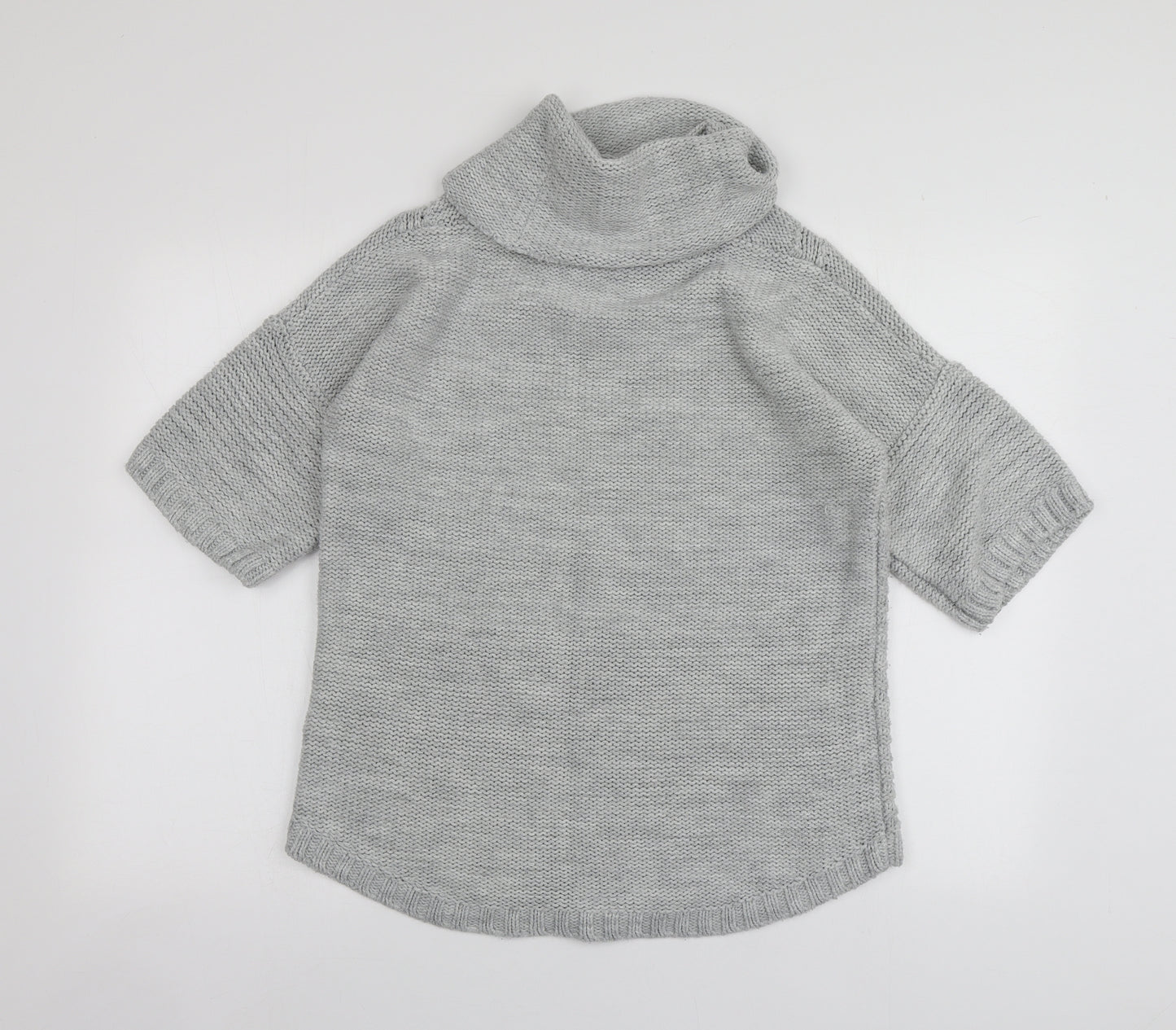 Oasis Womens Grey Roll Neck  Acrylic Pullover Jumper Size XS