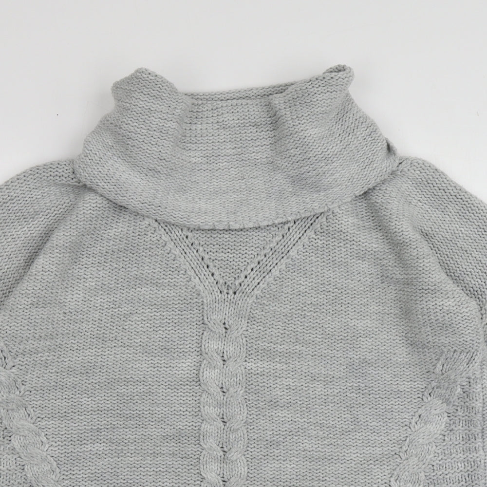 Oasis Womens Grey Roll Neck  Acrylic Pullover Jumper Size XS