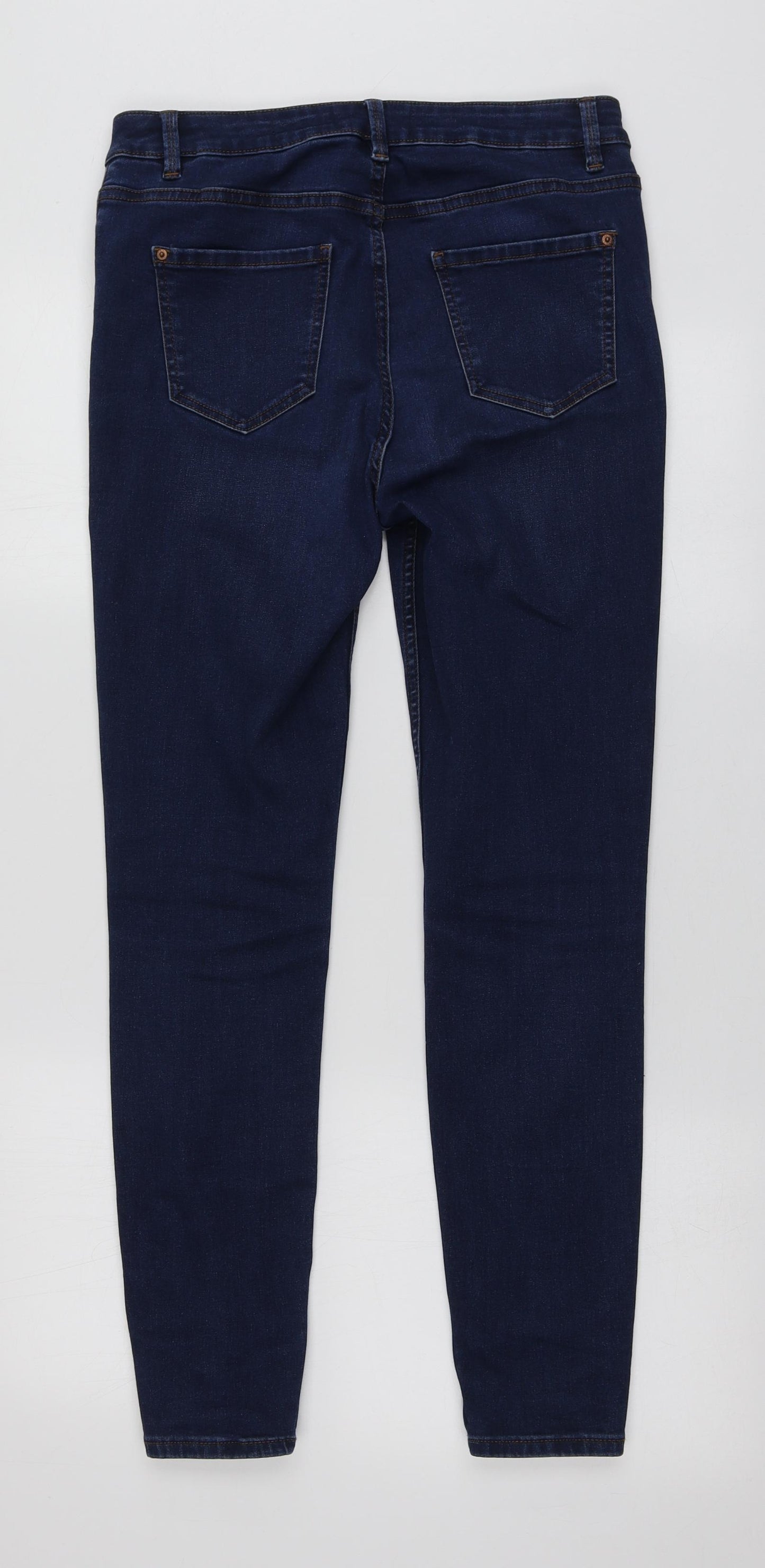 New Look Womens Blue  Cotton Skinny Jeans Size 12 L27 in Regular