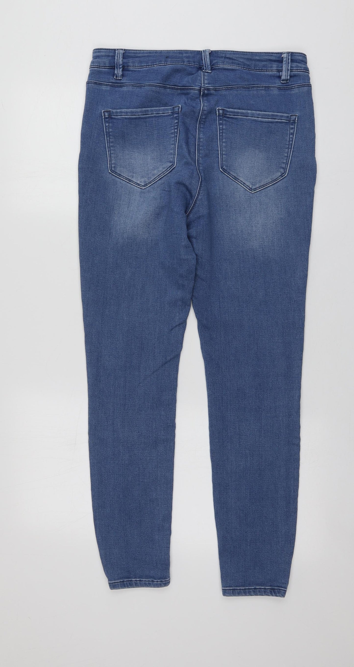 NEXT Womens Blue  Cotton Skinny Jeans Size 14 L27 in Regular