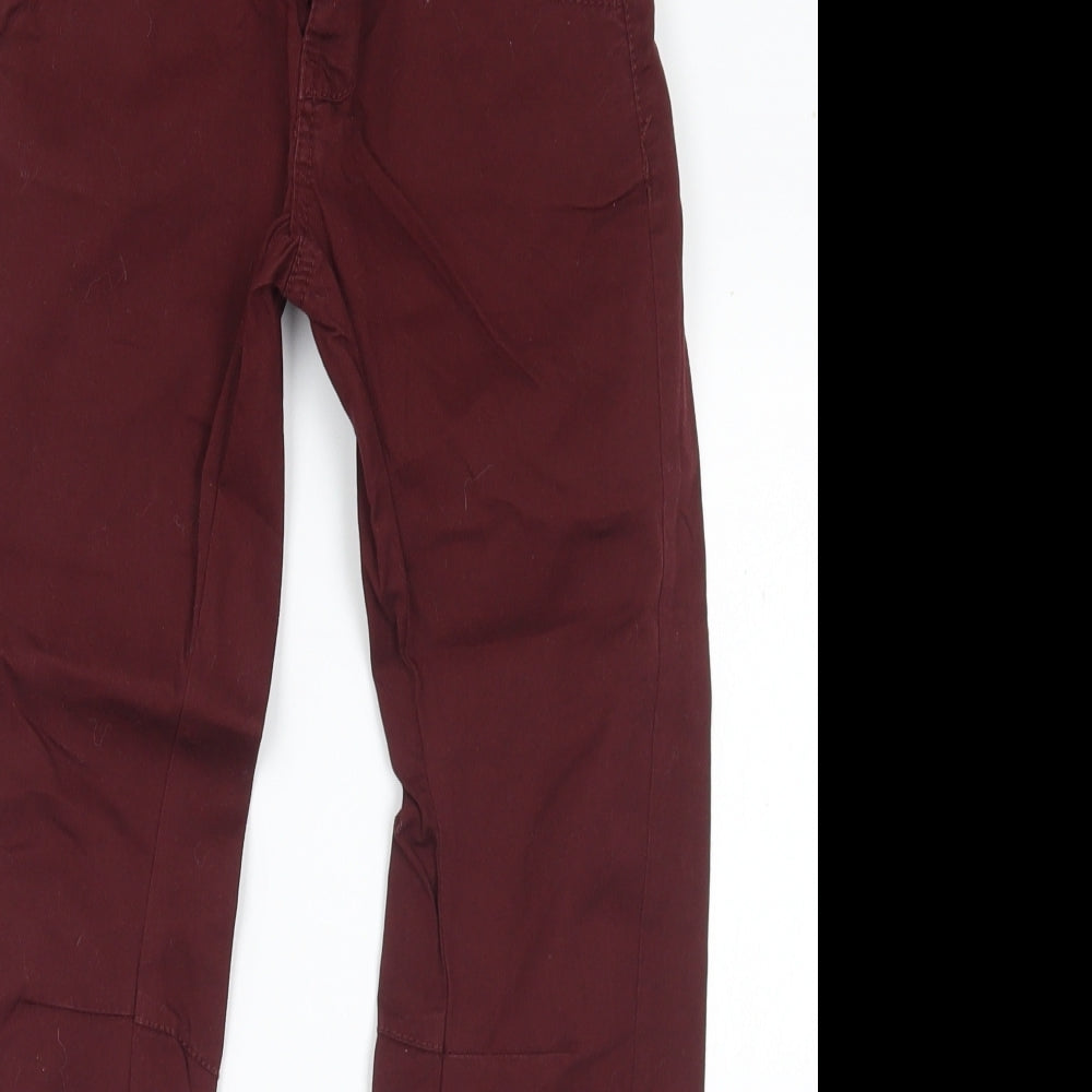 George Boys Purple  Cotton Chino Trousers Size 7-8 Years  Regular Button