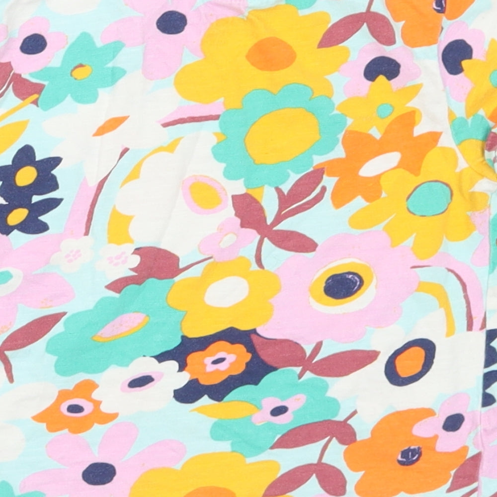 NEXT Girls Multicoloured Floral Cotton Basic T-Shirt Size 2-3 Years Crew Neck