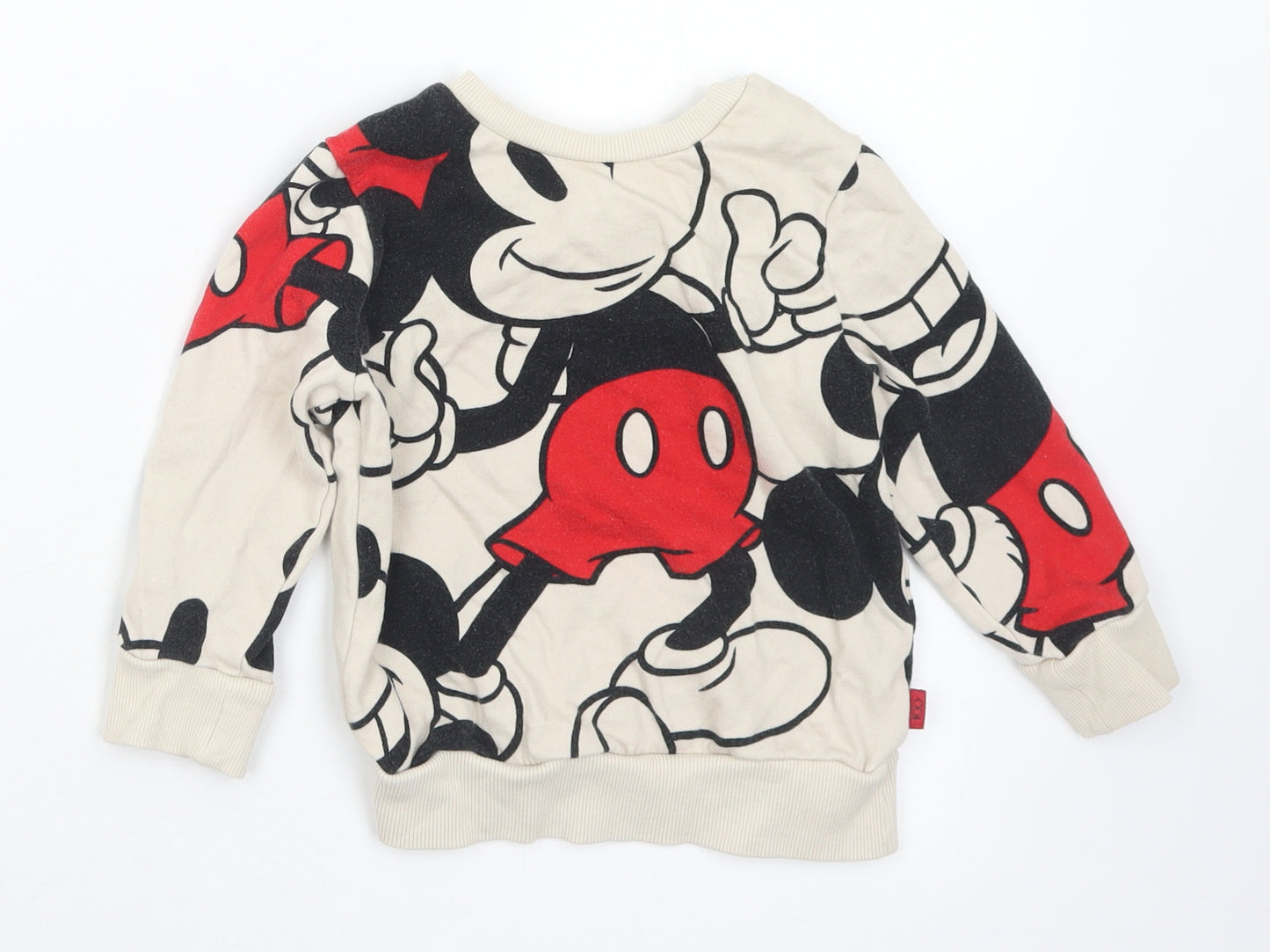 George Boys Multicoloured Geometric Cotton Pullover Sweatshirt Size 2-3 Years   - Mickey Mouse Disney