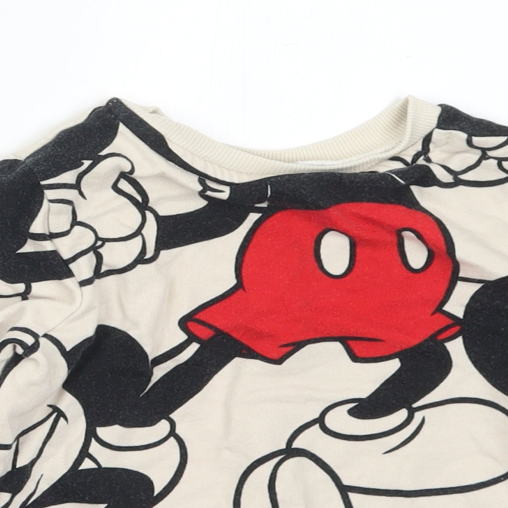 George Boys Multicoloured Geometric Cotton Pullover Sweatshirt Size 2-3 Years   - Mickey Mouse Disney