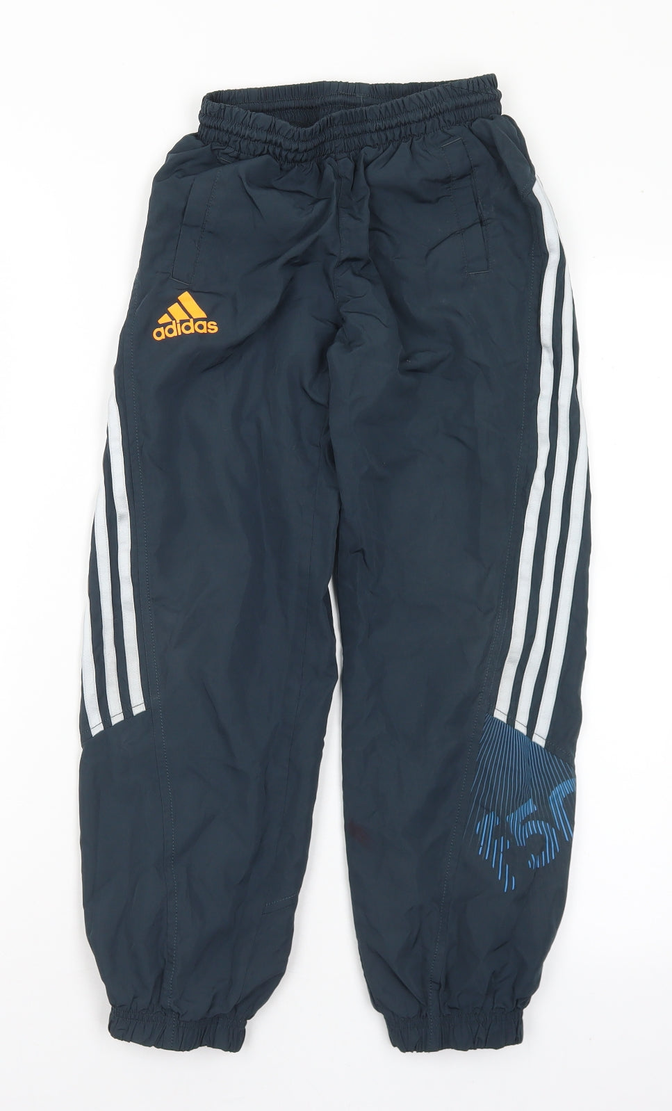 adidas Boys Black  Polyester Jogger Trousers Size 9-10 Years  Regular Drawstring