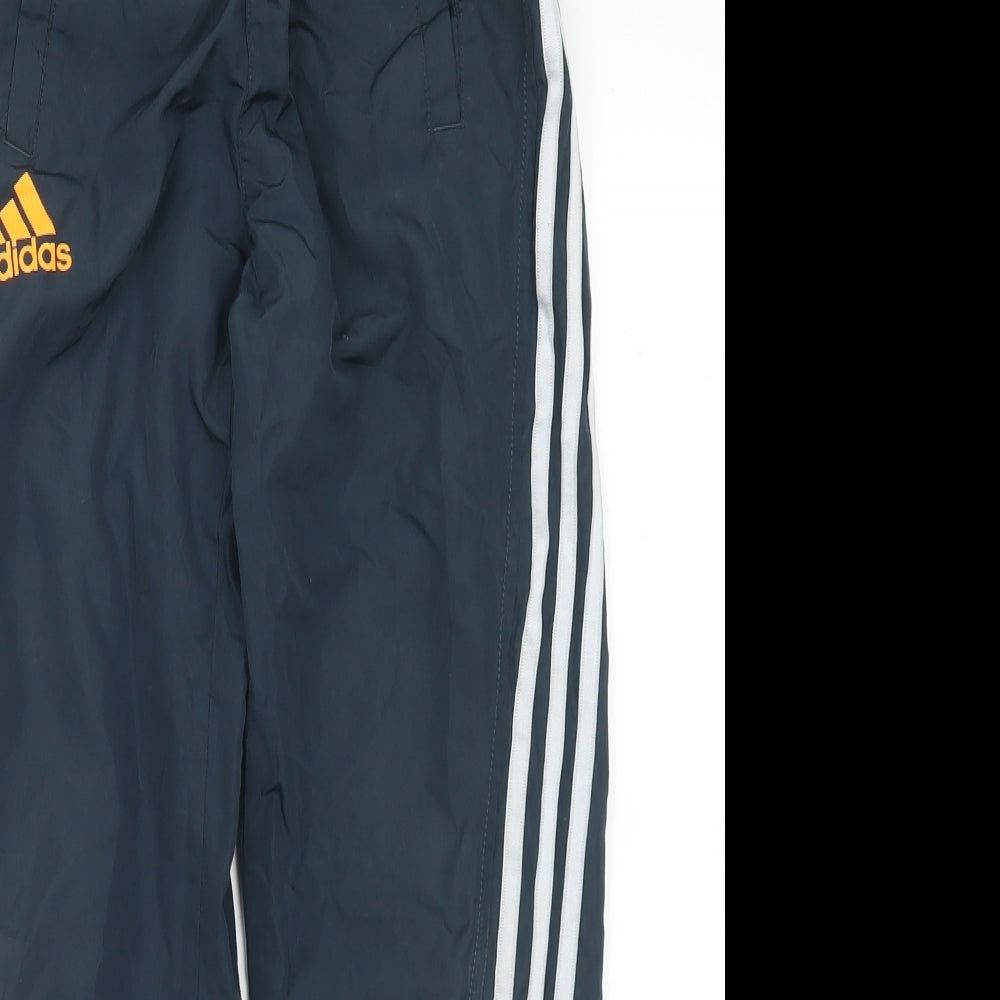 adidas Boys Black  Polyester Jogger Trousers Size 9-10 Years  Regular Drawstring