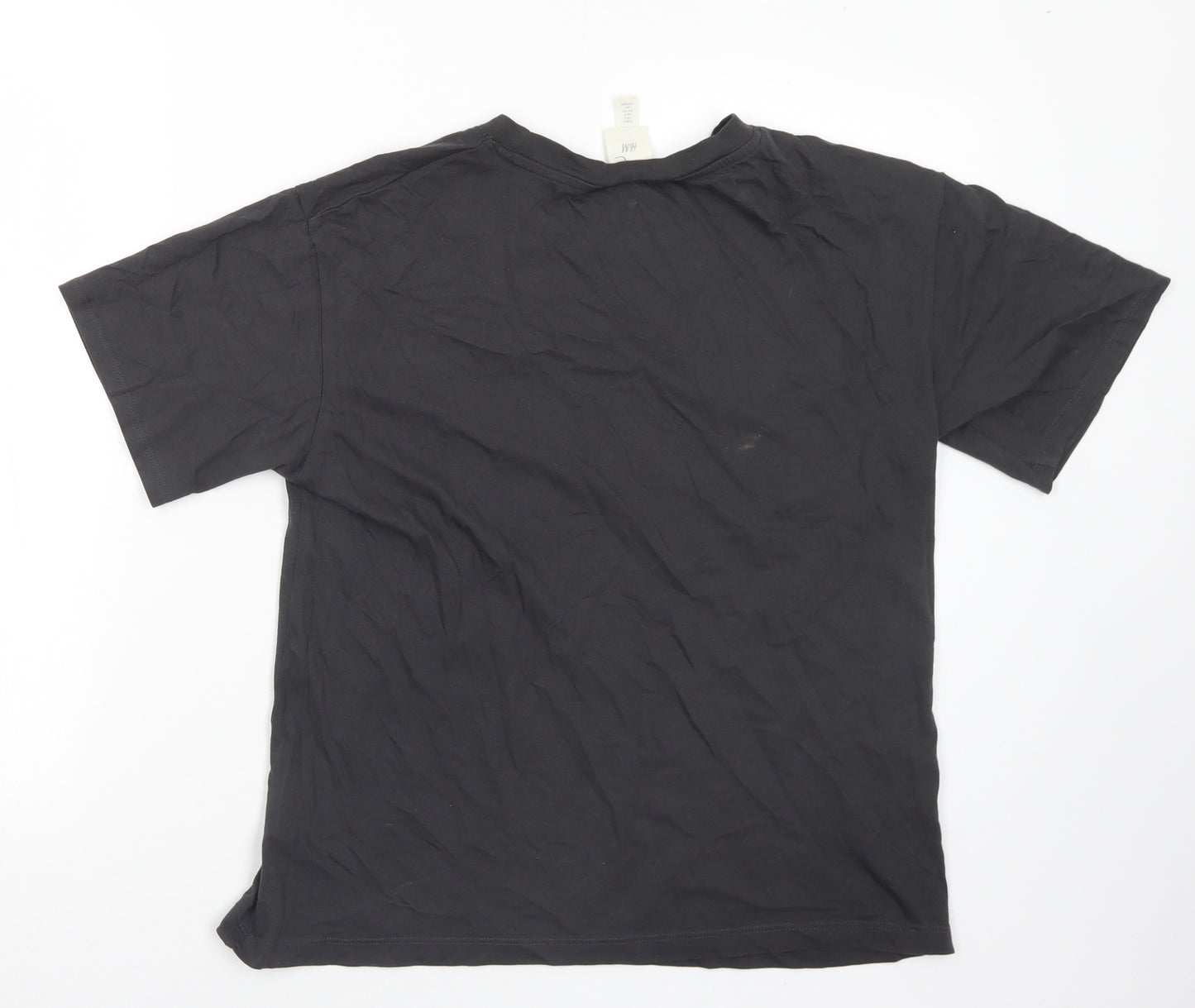 H&M Mens Black  Cotton  T-Shirt Size S Crew Neck  - AC/DC