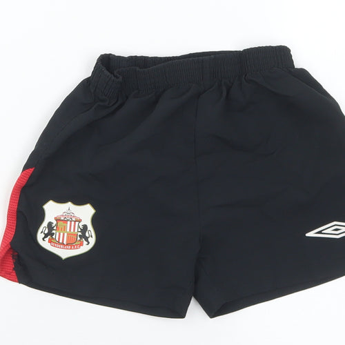 Umbro Boys Black  Polyester Sweat Shorts Size 2-3 Years  Regular  - Sunderland AFC