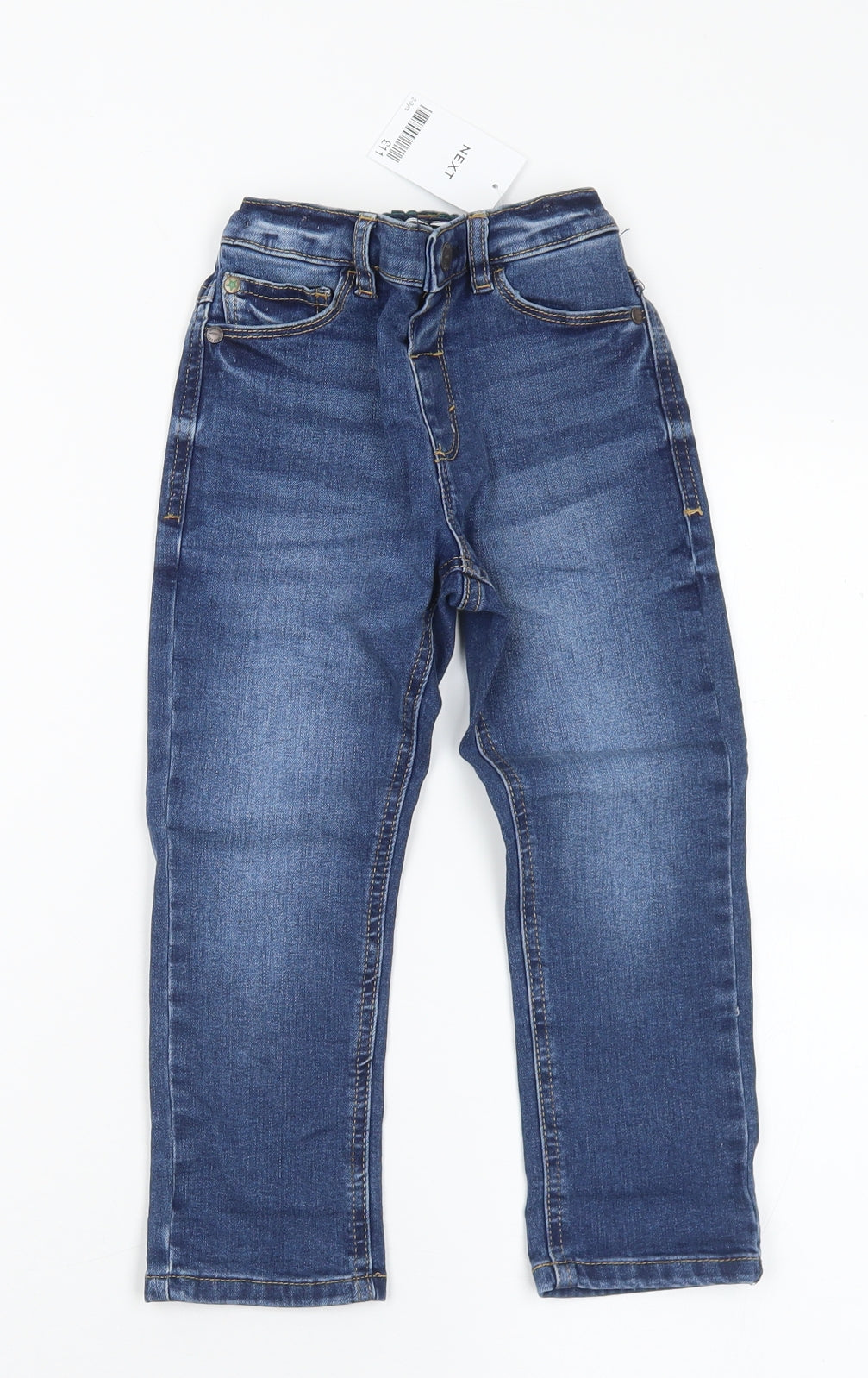 NEXT Boys Blue  Cotton Straight Jeans Size 2-3 Years  Regular Snap