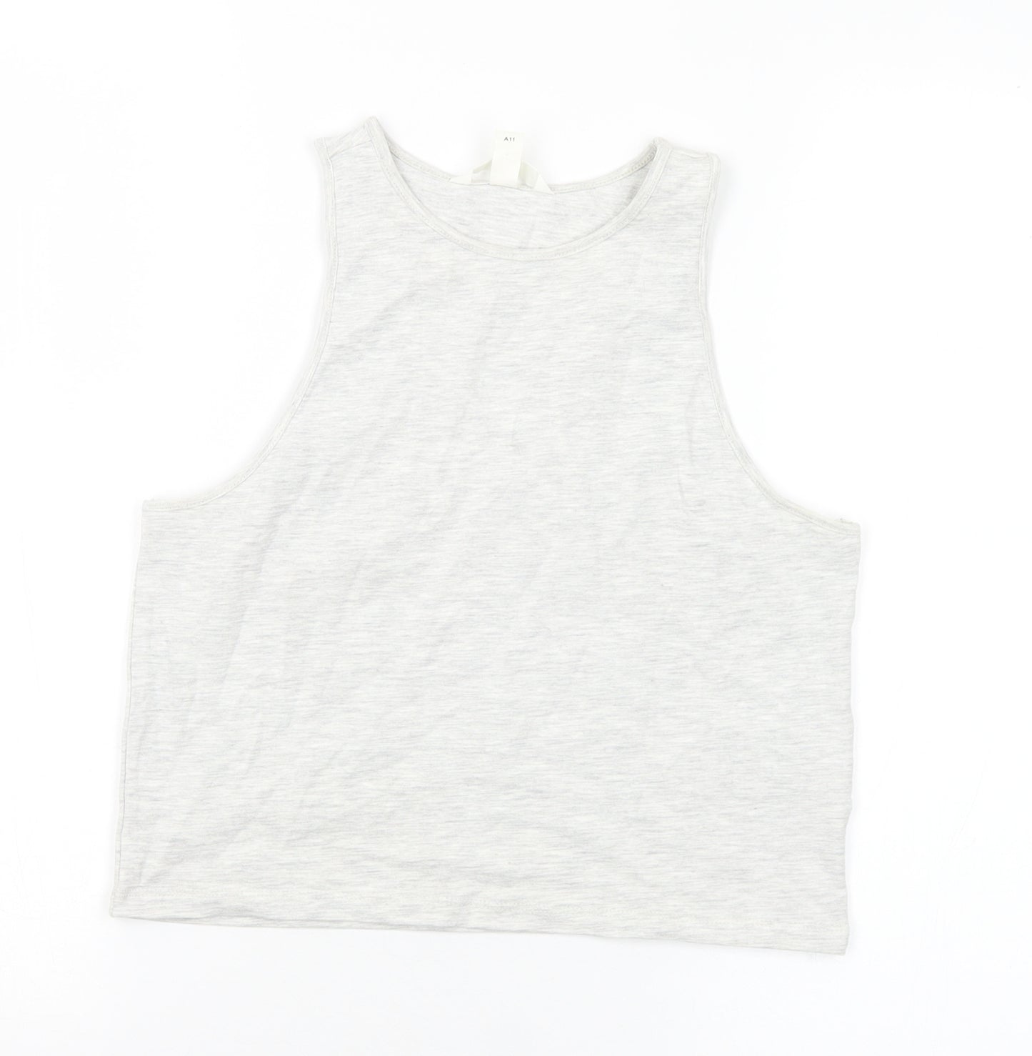 H&M Womens Grey  Cotton Basic Tank Size L Round Neck