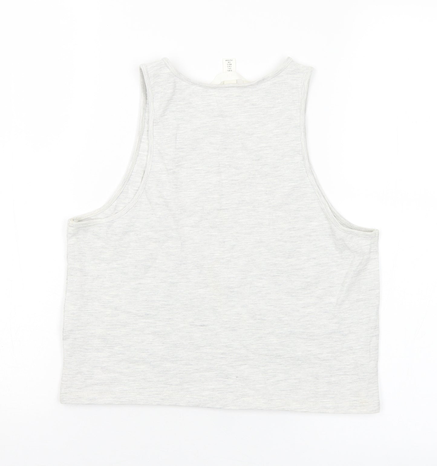 H&M Womens Grey  Cotton Basic Tank Size L Round Neck